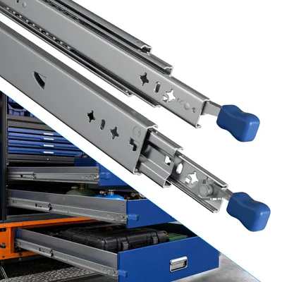 Produktbild von Vigevee Schwerlast Schubladenschienen 53 mm, Vollauszug mit Verriegelung, bis 120kg 450mm 1Paar