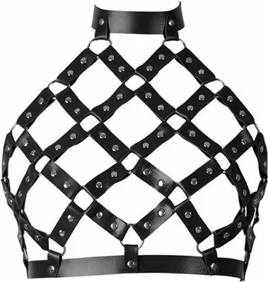 Obrázek produktu pro Dámské kožené tělo Harness Bra Punk Gothic Tops Cage Strap Harness Bra Sleeveless Belt Rave Costume