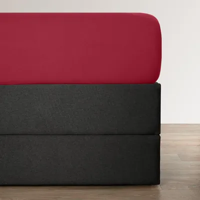 Produktbild von Bettwaren-Shop Jersey-Elasthan Boxspring Spannbettlaken Multi-Stretch für hohe Matratzen 90x190 - 100x220 cm weinrot