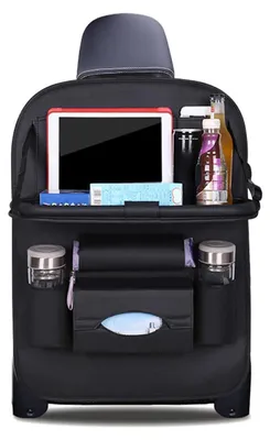Produktbild von Auto Organizer Rückenlehnenschutz Kunstleder mit Tablethalter, wasserdicht, Schwarz, 1 Pack