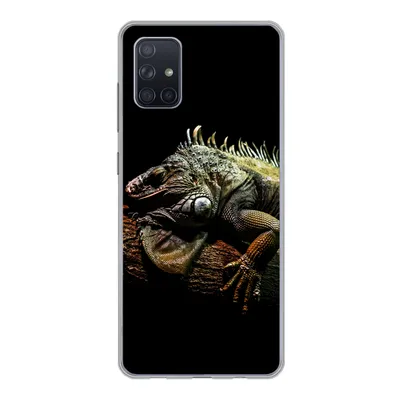 Produktbild von MuchoWow® Handyhülle Schutzhülle Hülle für Samsung Galaxy A71 Tier - Zweig - Schwarz Silikon Softcase Handy Hülle - Kartenbesitzer