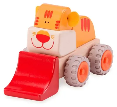 Produktbild von Wonderworld Bulldozer Spielzeug Tiger Holzfahrzeug für Kinder