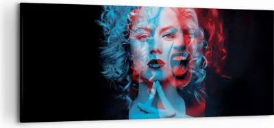 Produktbild von Bild auf Leinwand - Leinwandbild - Einteilig - Schwarz Frau Emotionen - 120x50cm - Wand Bild - Wanddeko - Wandbilder - Leinwanddruck - Bilder - Wanddekoration - Leinwand bilder - AB120x50-4472