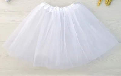Produktbild von Tütü Tutu Ballettrock Tüllrock Petticoat Ballettkleid Rock Fasching Karneval Kinder 3 Lagen 30cm Weiß