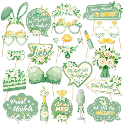 Produktbild von Fotoaccessoires für Frauen, Junggesellinnenabschied – 23-teiliges Set