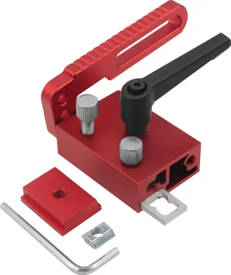 Image de Limiteur de voie inclinée en alliage d'aluminium Limiteur de fente Butée de plate-forme de poussée Butée de glissière Butée de position d'appui Limiteurs pour le travail du bois Outil de bricolage