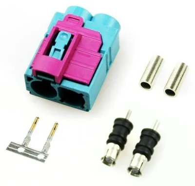1x FAKRA Doppel Buchse - weiblich - uni - Buchsen Kontakt Pin Gehäuse Stecker – Produktansicht