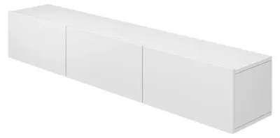 Zdjęcie produktu dla Szafka Rtv Wisząca 160 Cm Biała Nowoczesna Minimalistyczna Bez Uchwytów