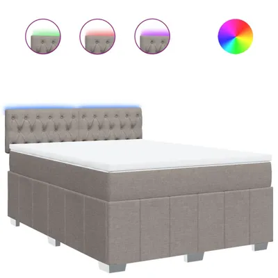 Produktbild von Boxspringbett mit Matratze Taupe 140x200 cm Stoff