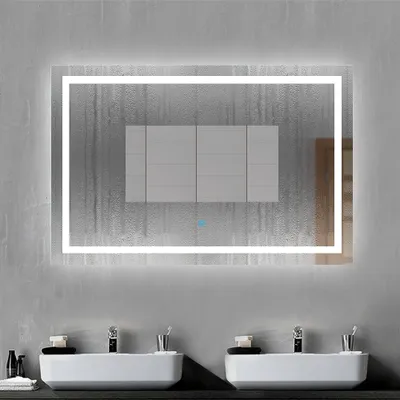 Produktbild von LED Badspiegel Badezimmerspiegel 110x70 mit Beleuchtung Lichtspiegel Wandspiegel mit Touch-schalter beschlagfrei IP44 energiesparend Kaltweiß