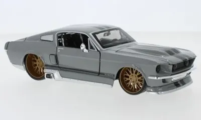 Produktbild von Maisto MAI31094G_LIGHT-GREY/BLACK - 1/24 - Ford Mustang GT Tuning, hellgrau/schwarz, 1967