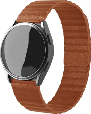 Produktbild von Strap-it Samsung Galaxy Watch 5 Pro Lederschlaufenarmband (Braun)