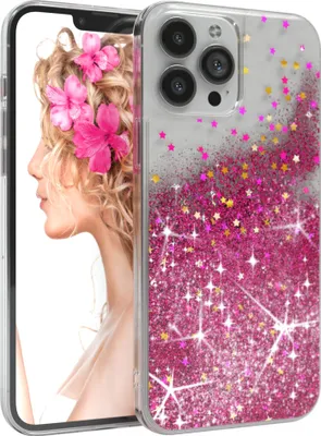 Produktbild von EAZY CASE - Glitzer Hülle kompatibel mit  Apple iPhone 13 Pro Max Glitzer Schutzhülle, Soft Case, Backcover Transparent mit Motiv