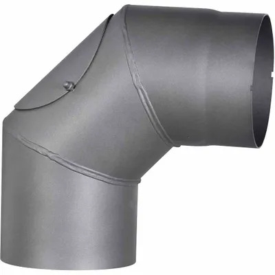 Image de FIREFIX Coude de tuyau de poêle 90°,Ø150mm,gr fixe avec porte, couleur : gris