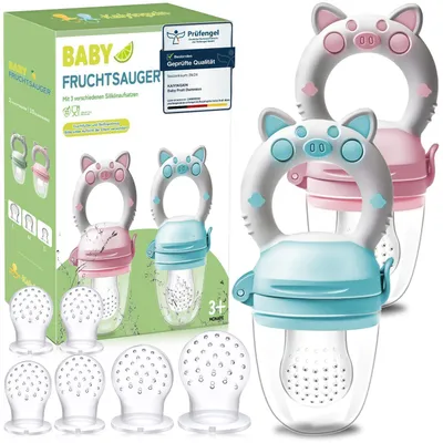Obrázok produktu pre Dudlíky na cumlík pre bábätká, 2 kusy, vhodné od 3 mesiacov, bez BPA, ružové a modré, 8 silikónových cumlíkov
