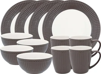 Produktbild von Greengate Alice Frühstücksset dark chocolate 12tlg
