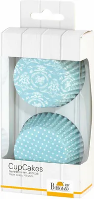 Immagine prodotto di Birkmann CupCake stampi di carta, stampi per torte, stampi, ornamento floreale, carta, Ø 7 cm, 48 pezzi, 440814