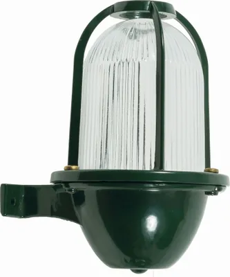 Produktbild von Wandlampe außen Glas Messing E27 IP64 H: 22 cm Grün Maritim Außenlampe Wand
