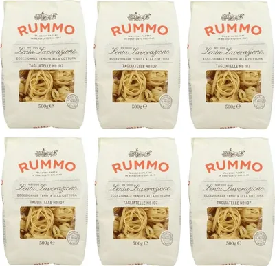 Produktbild von 6er-Pack Rummo Pasta Tagliatelle N°107,Italienische Nudeln aus Hartweizengrieß,Italienische Pasta 500g
