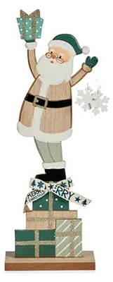Dekofigur Weihnachtsmann, mehrfarbig, Holz, 14x7x40 cm