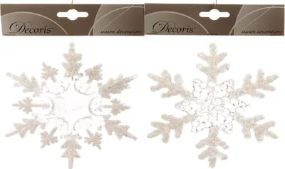 Produktbild von Hänger Christbaumschmuck Schneeflocke Glitter Ø 15,5 cm 2er Set