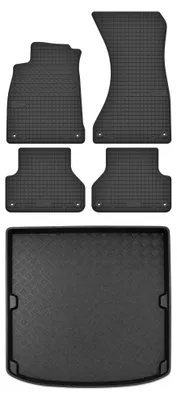 Obrázok produktu pre Gumové autokoberce SolidTread + vaňa kufra pre: Audi A4 B9 2015-2024 sedan 5 ks