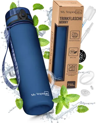 Produktbild von My Vesperbox® Trinkflasche Kinder [500ML] - Wasserflasche Kohlensäure Geeignet & Auslaufsicher - Water Bottle Kids - für Schule & Sport - Kinderflasche für Mädchen & Jungen - inkl. Ersatzdichtung