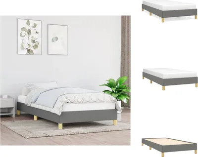 Image de vidaXL Cadre de lit gris foncé 80x200 cm Tissu - Lits et sommiers