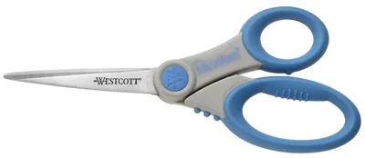 Immagine prodotto di WESTCOTT E-30781 00 Forbici Microban® Softgrip, inossidabili, asimmetriche, grigio/blu, 21 cm