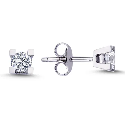 Produktbild von 0,40 Carat Diamant Solitär Ohrringe 14 Karat Weißgold