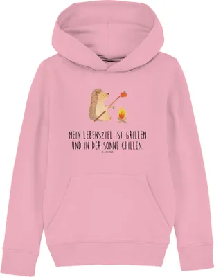Produktbild von Mr. & Mrs. Panda Kinderpullover Igel Grillen 5-6 Jahre (110/116) - Baumwolle Pink - Geschenk, Lustige Sprüche, Hoodie, Sweater, Ziele, Spruch, Pullover, Sinn Des Lebens