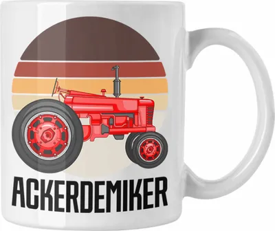 Produktbild von Trendation - Ackerdemiker Tasse Geschenk für Landwirt Kaffee-Becher Geschenkidee Bauer Landwirtin Bauernhof Acker (Weiß)