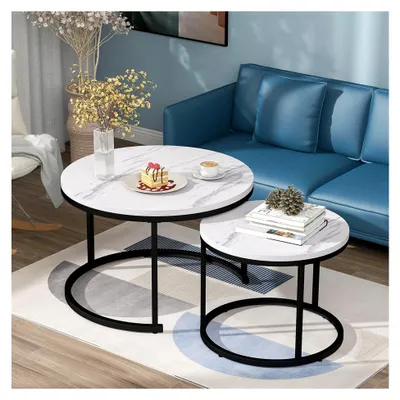 Produktbild von Runder Couchtisch 2er Set für das Wohnzimmer