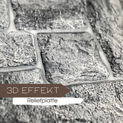 Produktbild von 3D PVC Wandpaneele | Deckenpaneele | Paneele Steinoptik | 1 Platte - 0.5 qm | Wanddeko | Wandverkleidung | Wasserfest - Natural Gray Stone