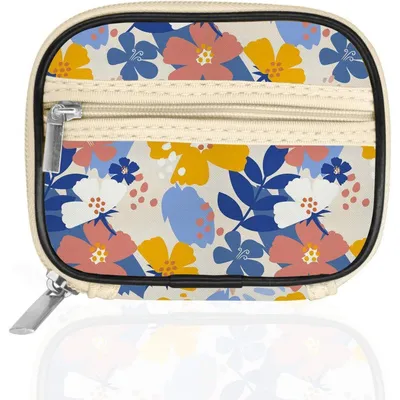 Produktbild von Tablettenbox 7 Tage mit Stofftasche Klein Medikamentenbox für Medikamente und Vitamine Blüte 02
