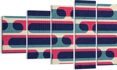 Produktbild von Bild auf Leinwand - Leinwandbild - 5 Teile - Abstraktion Muster Modern - 100x60cm - Wand Bild - Wanddeko - Wandbilder - Leinwanddruck - Bilder - Wanddekoration - Leinwand bilder - EG100x60-4200
