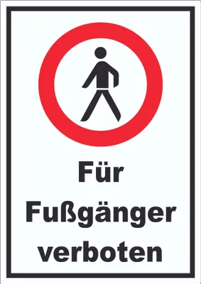 Produktbild von Für Fußgänger verboten Aufkleber A6 (105x148mm)