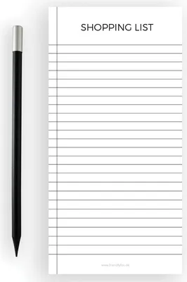 Produktbild von magnetische Einkaufsliste Shopping, Kühlschrankblock mit Stift, 50x Einkaufszettel, Notizblock mit Magnet - Simpel Schwarz-Weiß