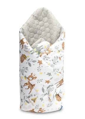 Produktbild von Baby-Einschlagdecke Velvet, wendbar, Weiß, Waldabenteuer, 75 x 75 cm