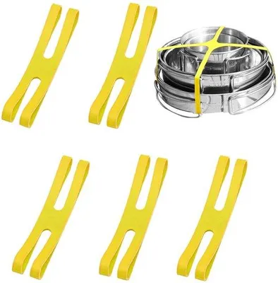 Produktbild von Bento Box Gummibänder - Lunchbox Verschlussbänder - H-förmige Befestigungsbänder - 5 Stück - für Bento Box, Schule, Arbeit, Camping und Picknick