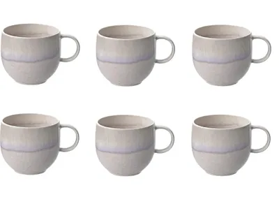 Zdjęcie produktu dla villeroy & Boch Perlemor Sand Kubek z uchwytem Zestaw 6 porcelanowych kubków o pojemności 400 ml