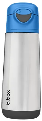 Produktbild von Thermobecher mit Sportaufsatz, 500 ml, in der Farbe Blau-Grau