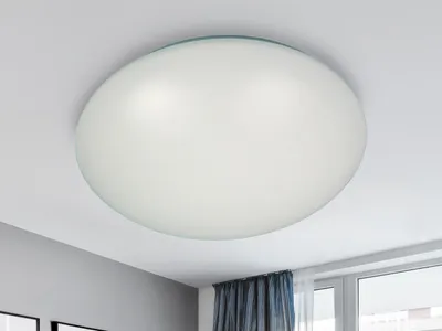 Image de Niermann Leuchten Plafonnier plastique - Dimensions : 36 cm x 36 cm x 9,5 cm - Couleur : blanc opale ; 68036