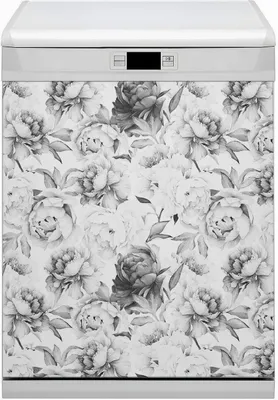 Produktbild von Küche Dekorative Magnete  Magnet Folie für Geschirrspüler 60x70 cm   - Pfingstrosen
