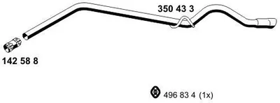 Produktbild von ERNST Abgasrohr Auspuffrohr passend für MERCEDES-BENZ B-Klasse (W245) Hinten 350433