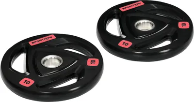 Produktbild von SPORTNOW 2er-Set Hantelscheiben Ø32x4,5 cm, Gusseisen, 10 kg, gummierte Hantelscheiben mit 5 cm Loch, für Langhantel oder Kurzhanteln, Heim-Fitnessstudio, Fitness, Schwarz