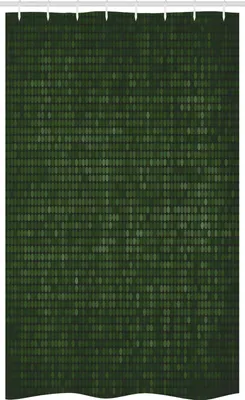 Obrázek produktu pro ABAKUHAUS Lesní zelená Úzká sprchová záclona, skvrnitá Futuristická, koupelnová dekorace Sada z látky s háčky, 120 x 180 cm, zelená černá