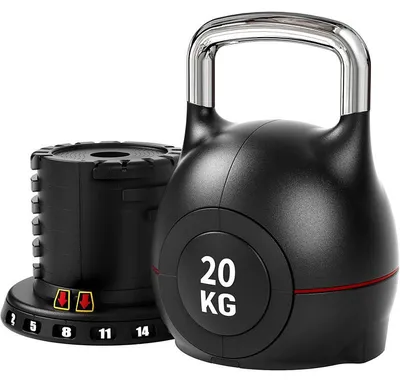 Immagine prodotto di Set di kettlebell regolabili K002, 7 in 1, set di 6 dischi, nero