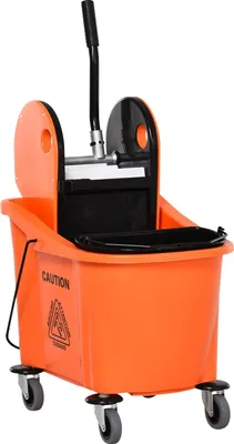 Produktbild von Reinigungswagen Fahreimer Mit Auswringvorrichtung, 36 Liter, Schwarz/Orange, 54X41X91,5Cm, Für Professionelle Reinigung