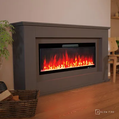 Produktbild von Glow Fire Elektrokamin 'Rhea 127' | LED Standkamin in grau mit Heizung (1500 W) | HxBxT: 97x178x33 cm